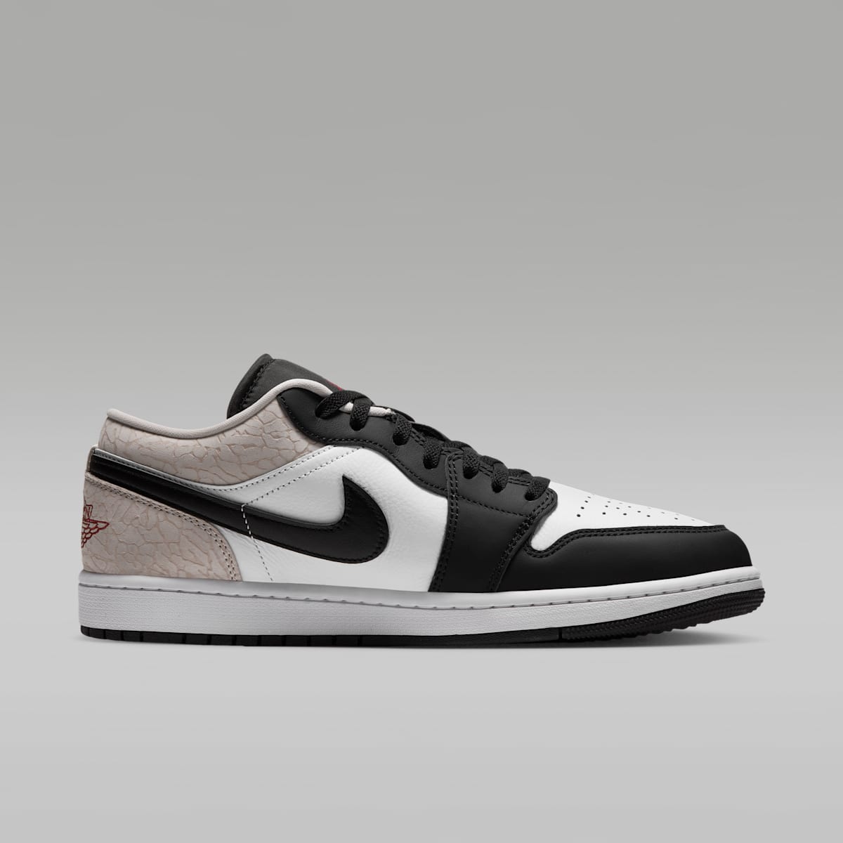 Air Jordan 1 Low SE Men's Shoes - Black/White/Light Orewood Brown/Team Red - Image 3