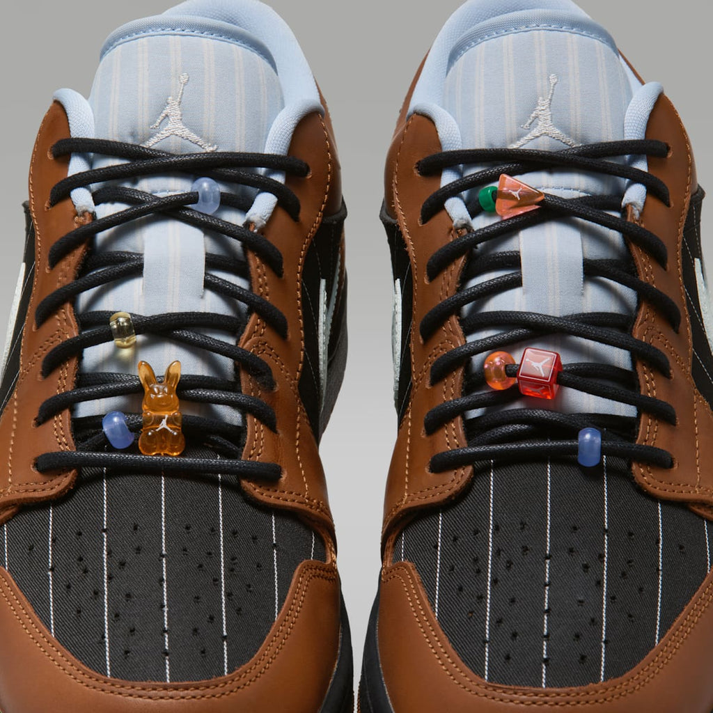 Air Jordan 1 Low SE Men's Shoes - Black/Black/Light British Tan/Sail - Image 9