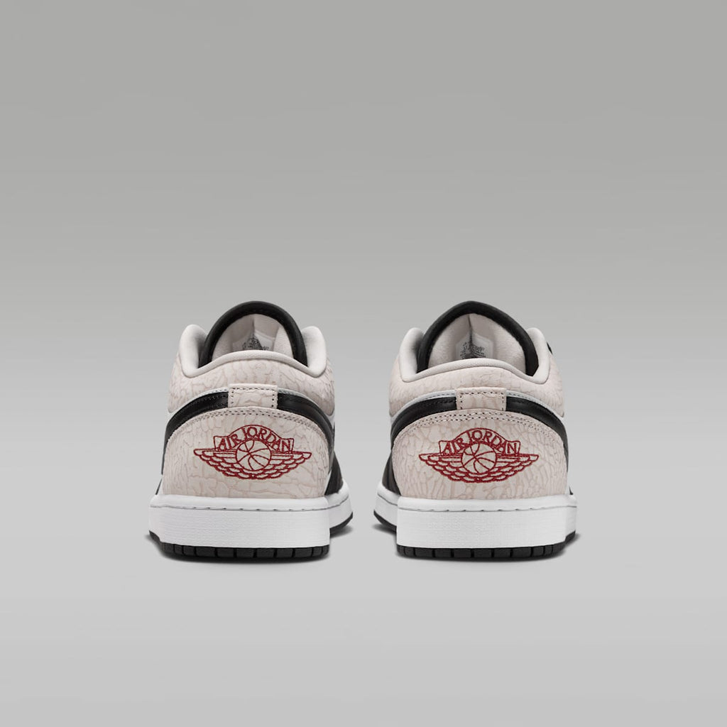 Air Jordan 1 Low SE Men's Shoes - Black/White/Light Orewood Brown/Team Red - Image 6