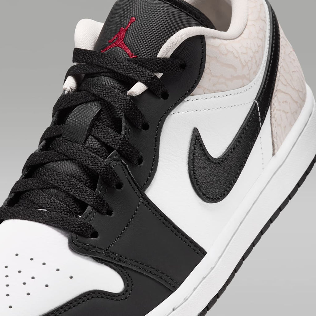 Air Jordan 1 Low SE Men's Shoes - Black/White/Light Orewood Brown/Team Red - Image 7