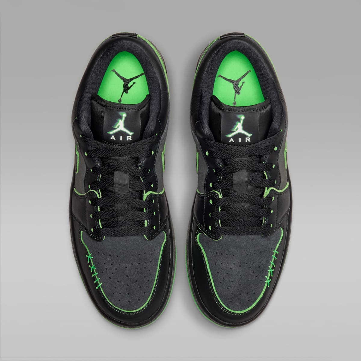 Air Jordan 1 Low SE Men's Shoes - Black/Scream Green/Dark Smoke Grey/Black - Image 4