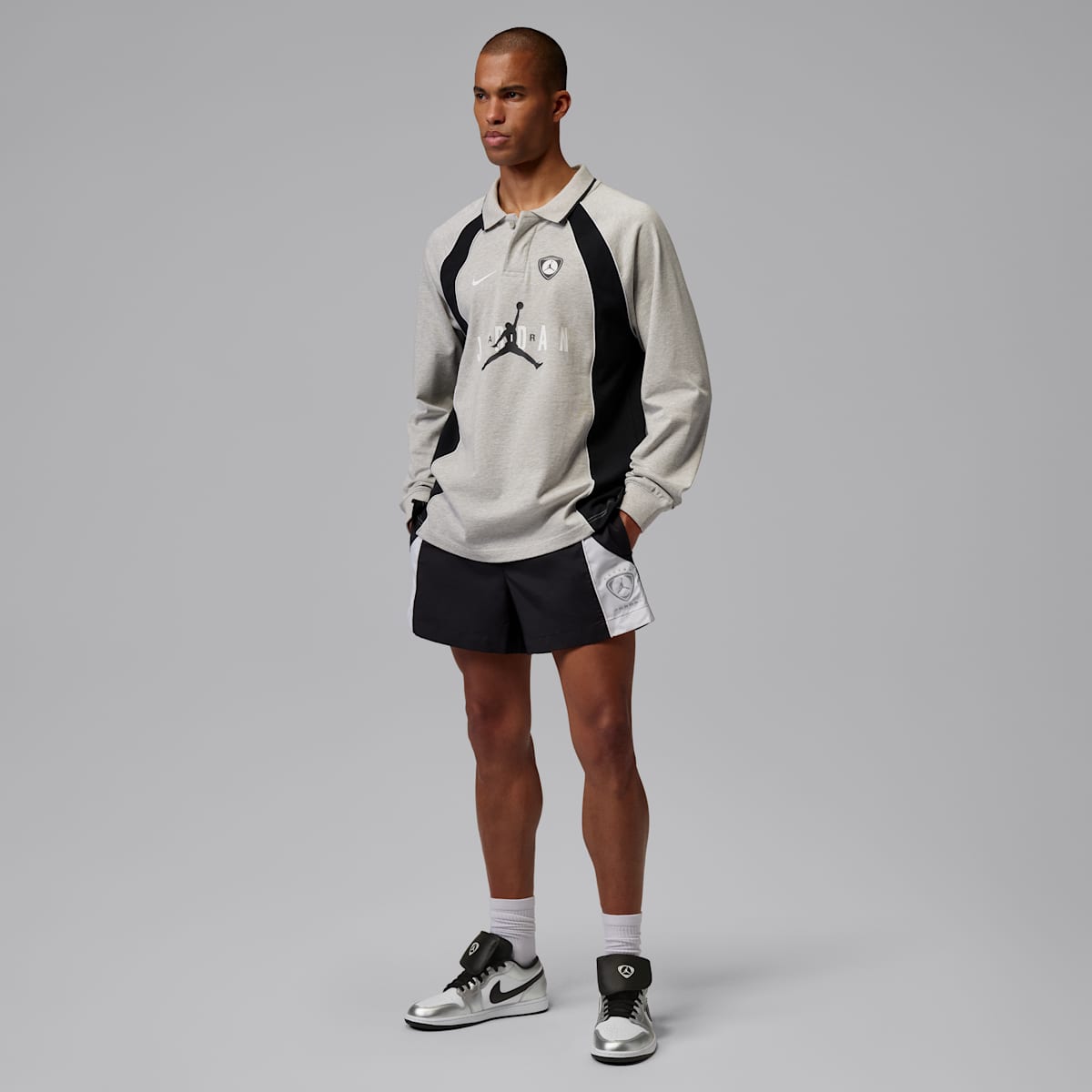 Air Jordan 1 Low SE Men's Shoes - White/White/Metallic Silver/Black - Image 10