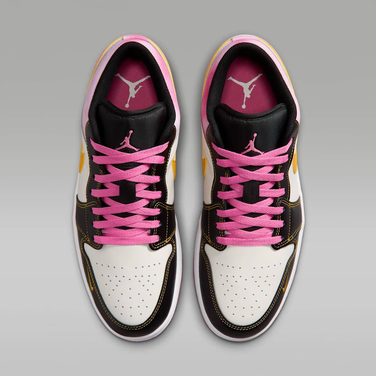 Air Jordan 1 Low SE Men's Shoes - Black/Sail/Pinksicle/University Gold - Image 4