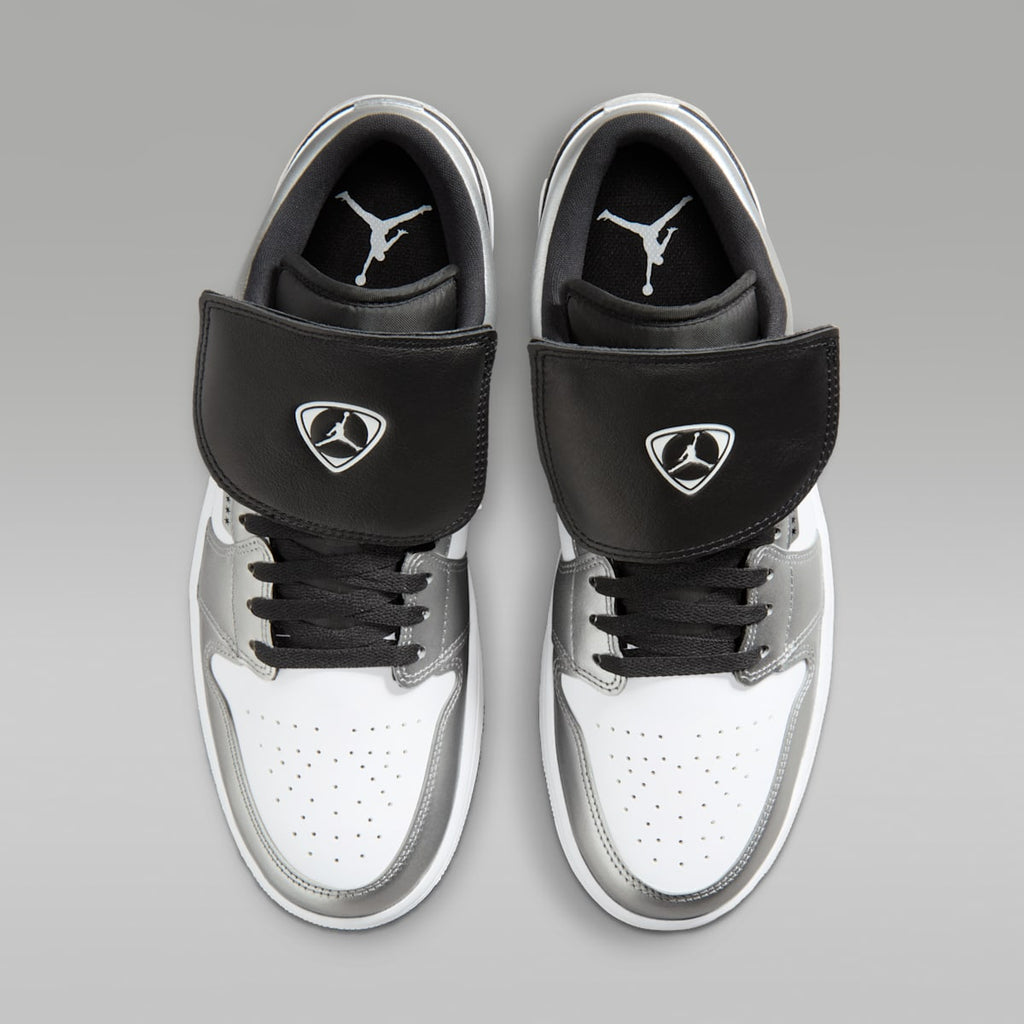 Air Jordan 1 Low SE Men's Shoes - White/White/Metallic Silver/Black - Image 4