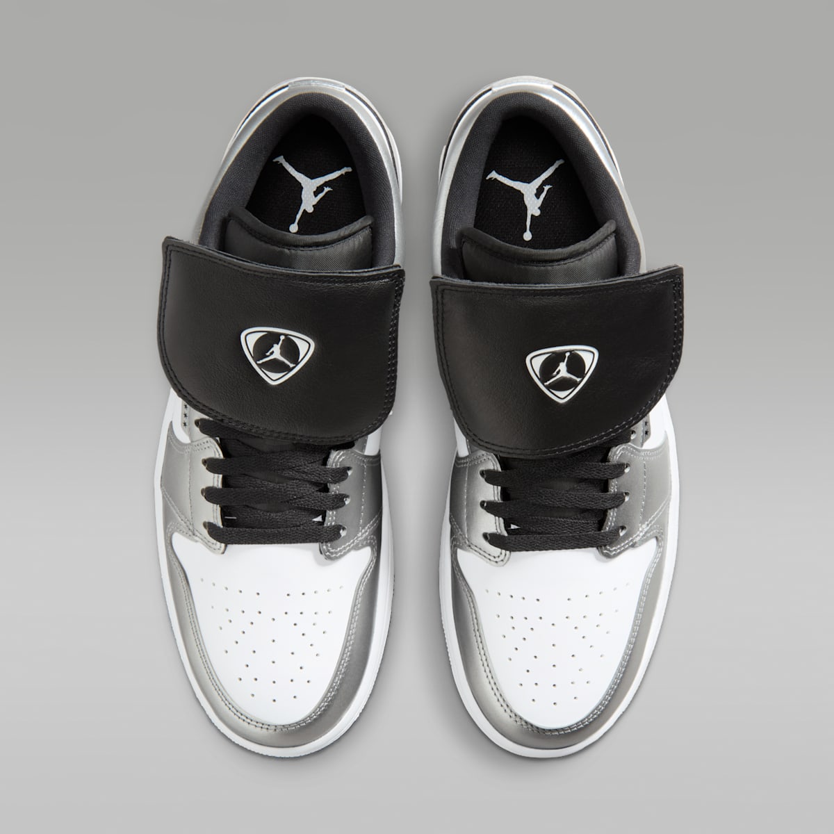 Air Jordan 1 Low SE Men's Shoes - White/White/Metallic Silver/Black - Image 4