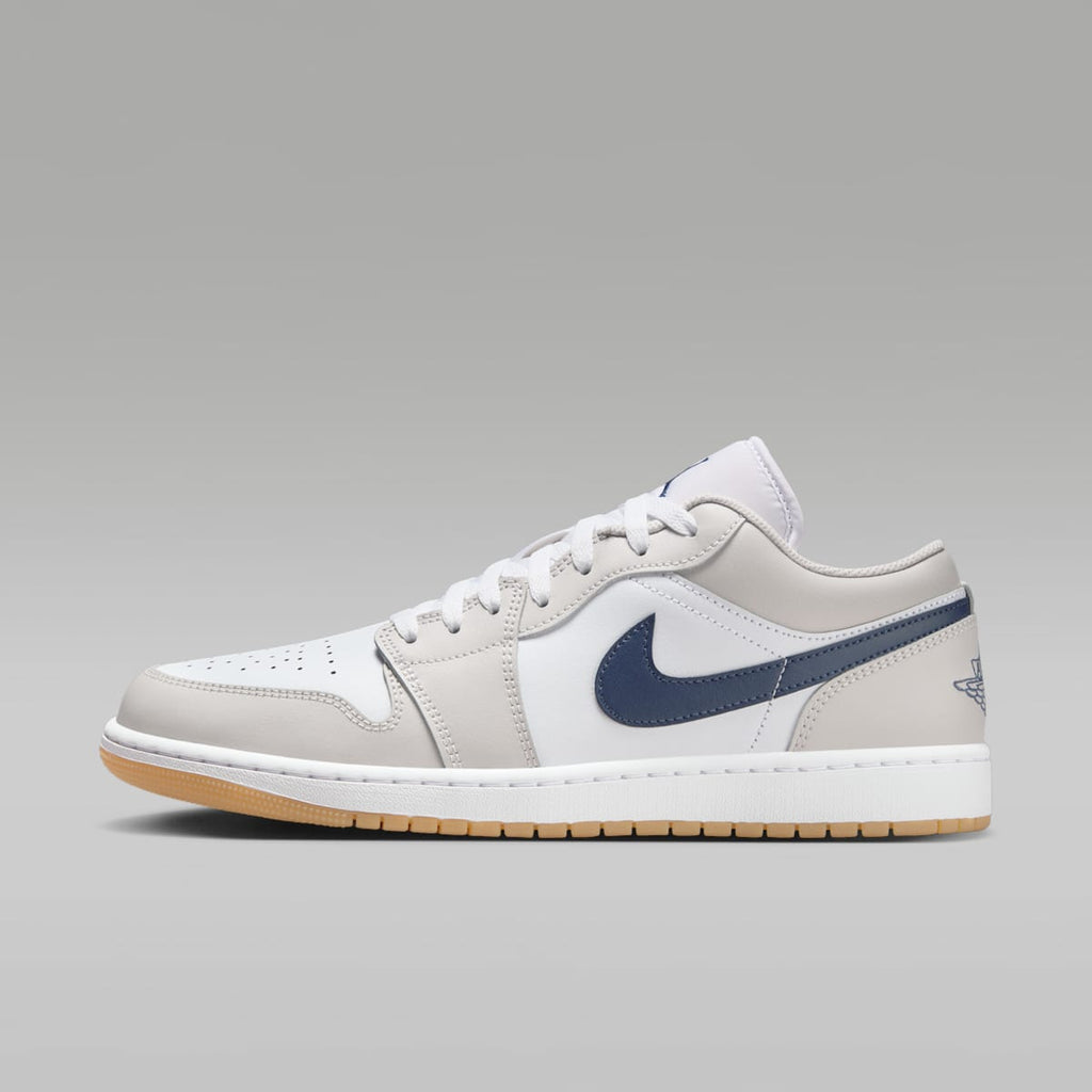 Air Jordan 1 Low Men's Shoes - White/Neutral Grey/Gum Medium Brown/Midnight Navy - Image 1