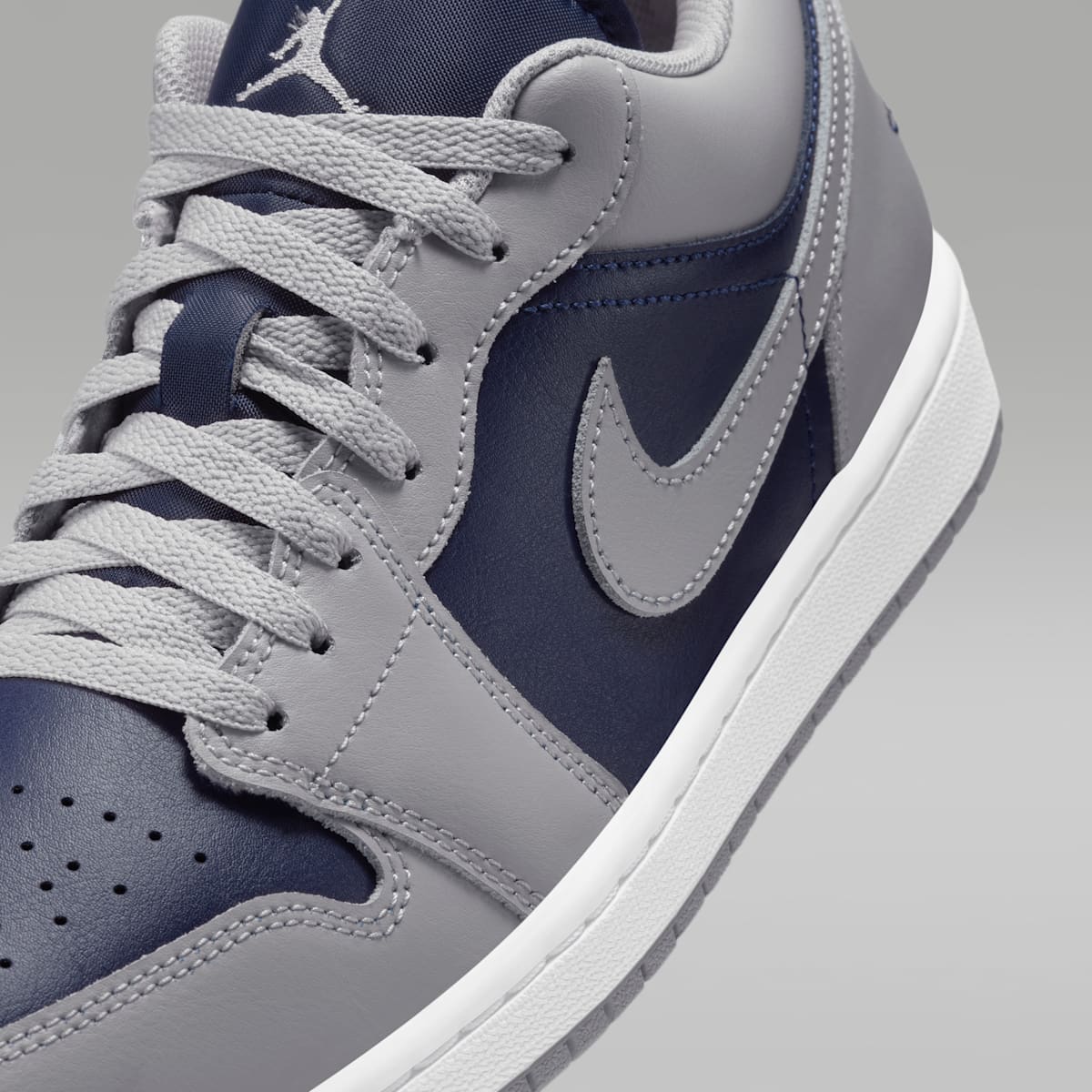 Air Jordan 1 Low Men's Shoes - Tech Grey/White/College Navy - Image 7