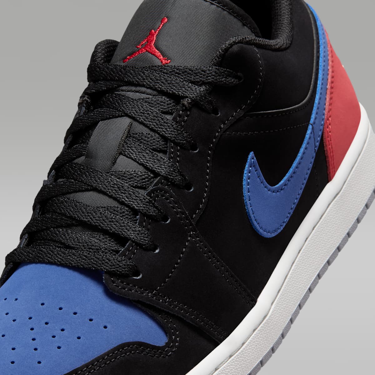 Air Jordan 1 Low Men's Shoes - Black/True Blue/Varsity Red/Summit White - Image 7