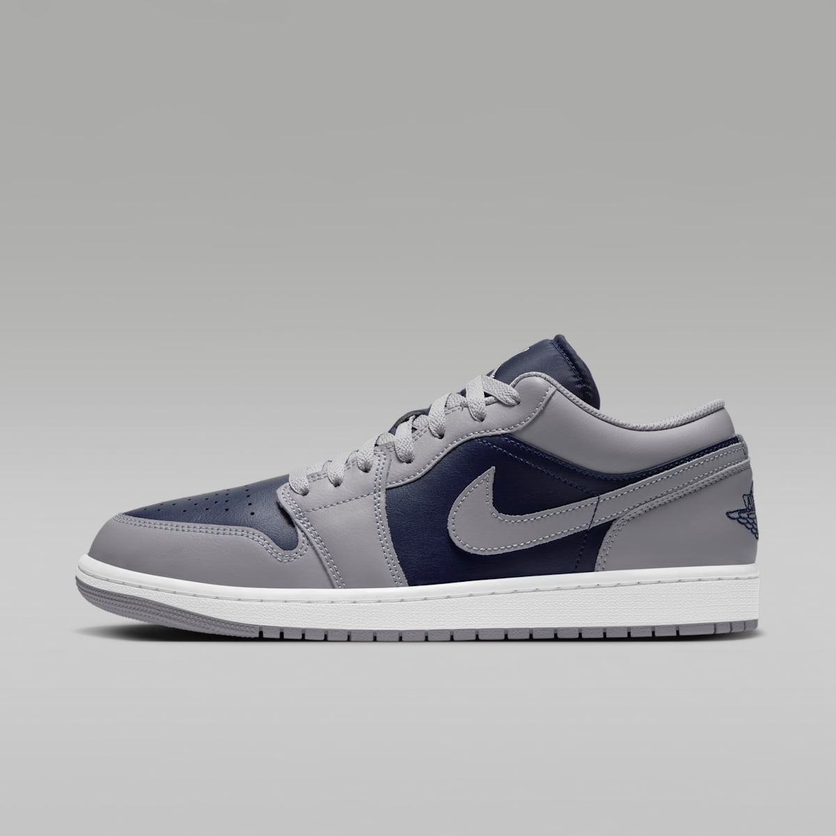 Women's Air Jordan 1 Low Men's Shoes - Tech Grey/White/College Navy