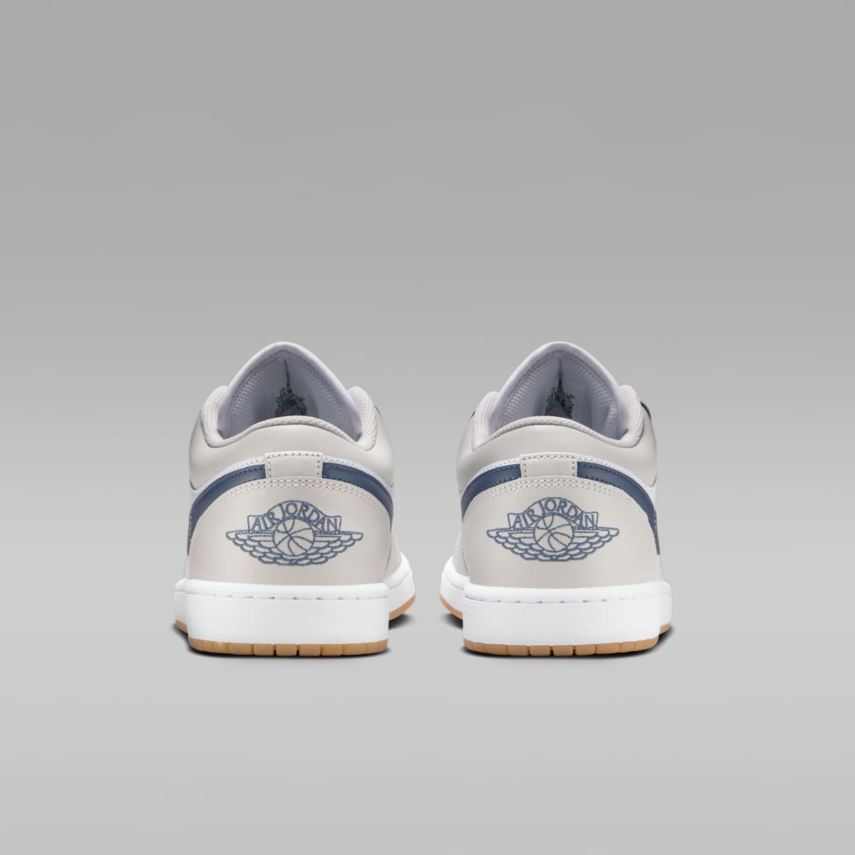 Air Jordan 1 Low Men's Shoes - White/Neutral Grey/Gum Medium Brown/Midnight Navy - Image 6