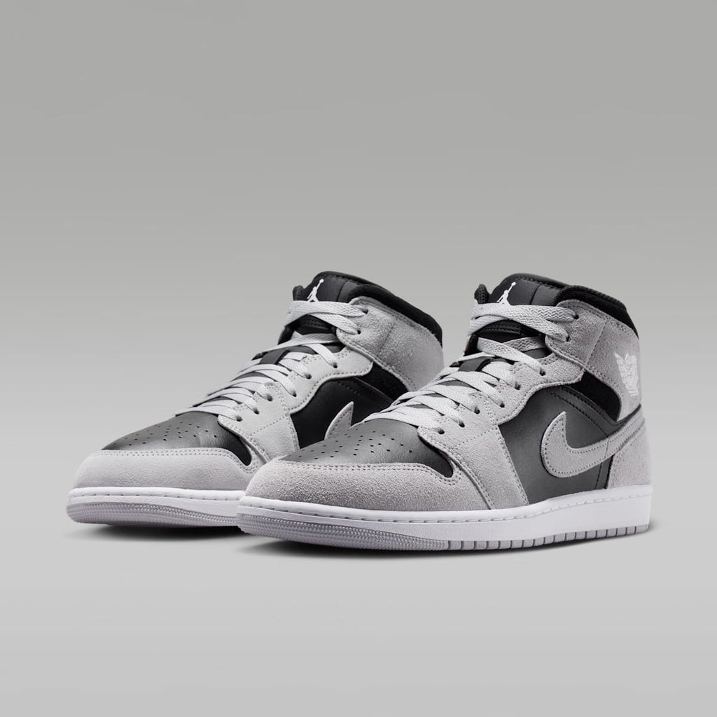 Women's Air Jordan 1 Mid Men's Shoes - Light Smoke Grey/Black/White