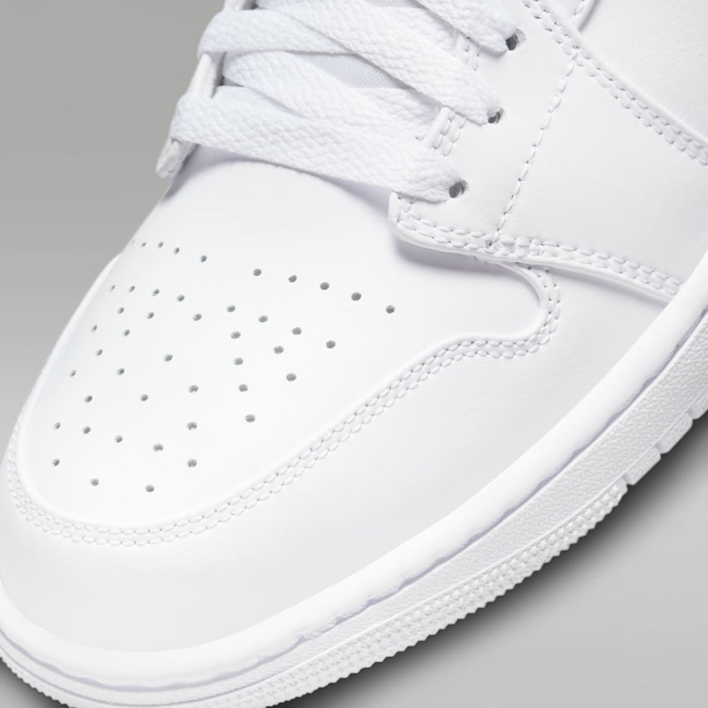 Air Jordan 1 Mid Men's Shoes - White/White/White - Image 7