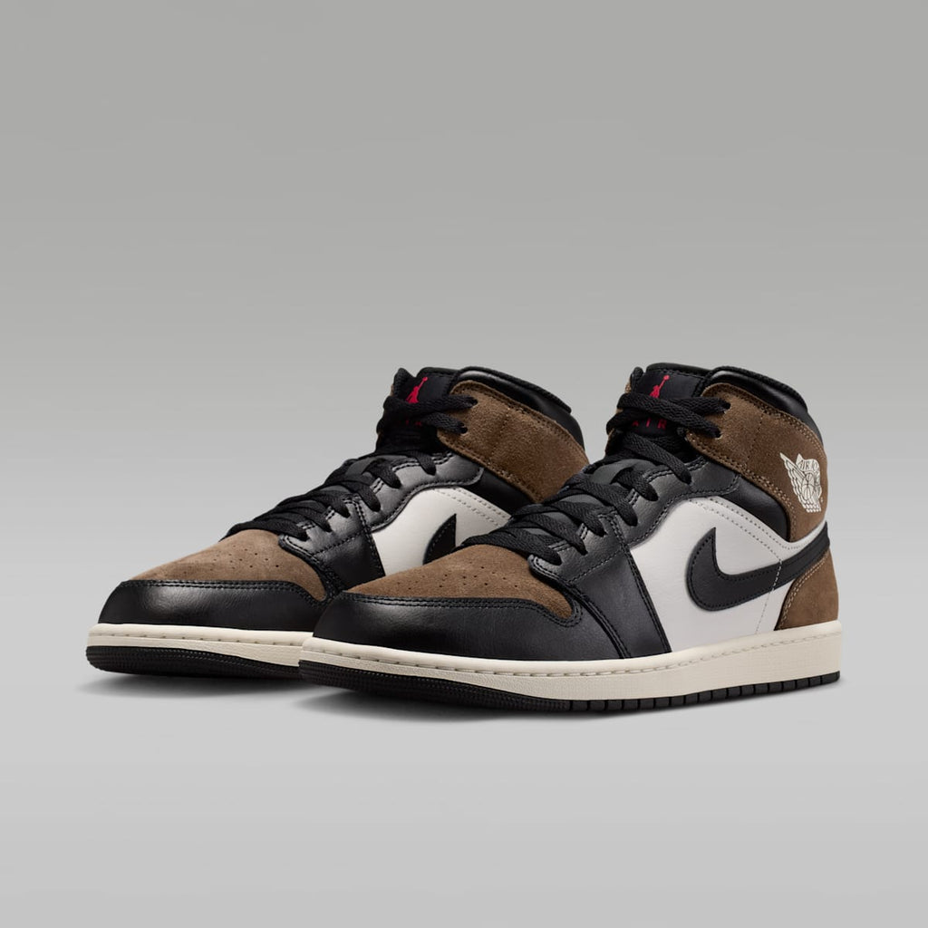 Air Jordan 1 Mid Men's Shoes - Black/Palomino/University Red/Phantom - Image 5