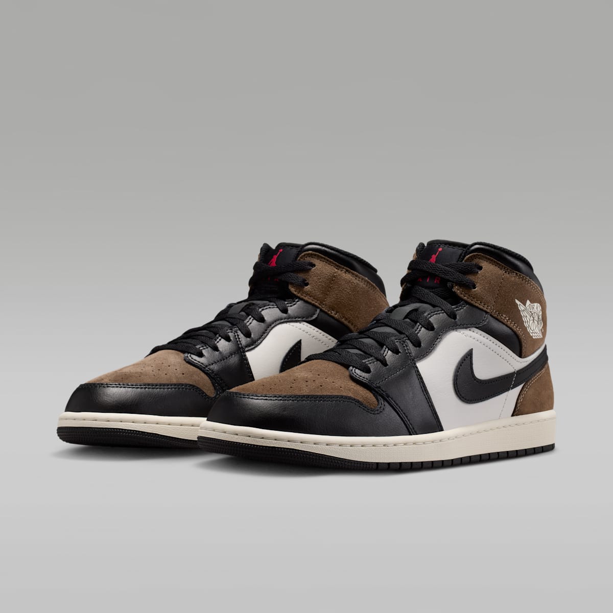 Air Jordan 1 Mid Men's Shoes - Black/Palomino/University Red/Phantom - Image 5
