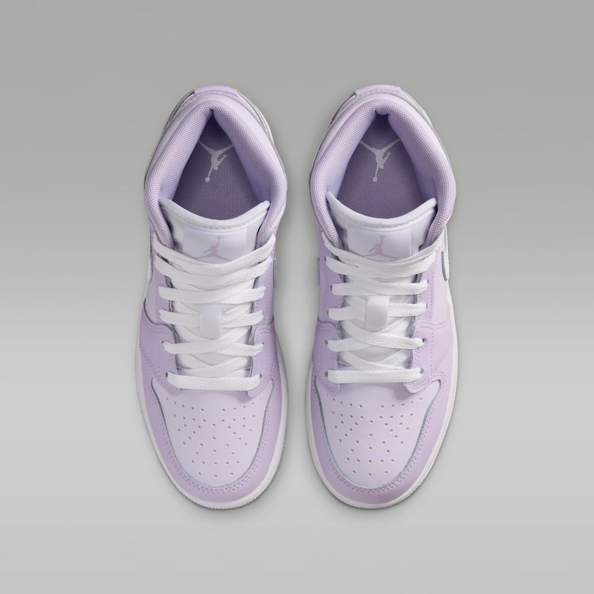 Air Jordan 1 Mid Big Kids' Shoes - Violet Mist/Barely Grape/White - Image 4