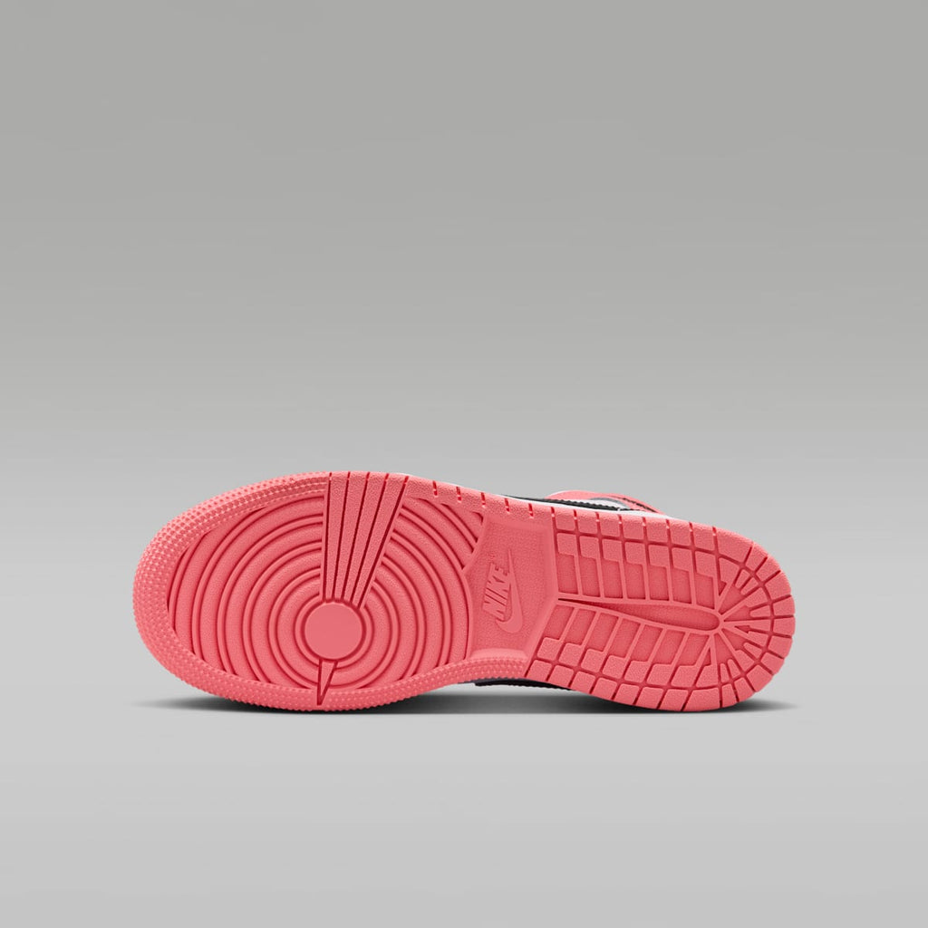 Air Jordan 1 Mid Big Kids' Shoes - Pink Gaze/White/Black - Image 2