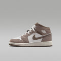 Air Jordan 1 Mid Big Kids' Shoes - Enigma Stone/Summit White/Olive Grey - Image 1