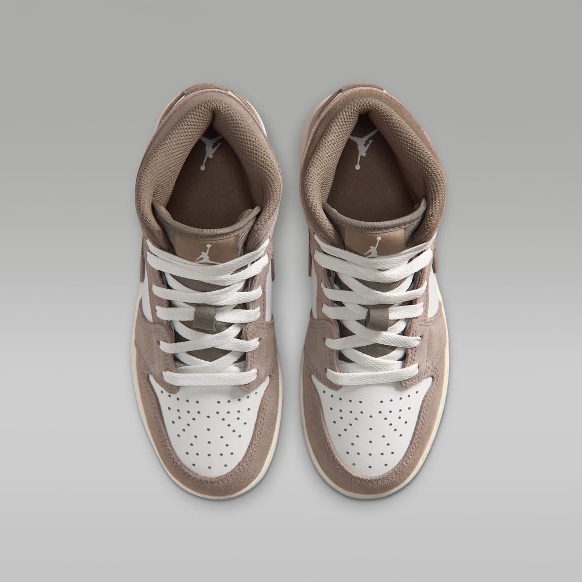Air Jordan 1 Mid Big Kids' Shoes - Enigma Stone/Summit White/Olive Grey - Image 4