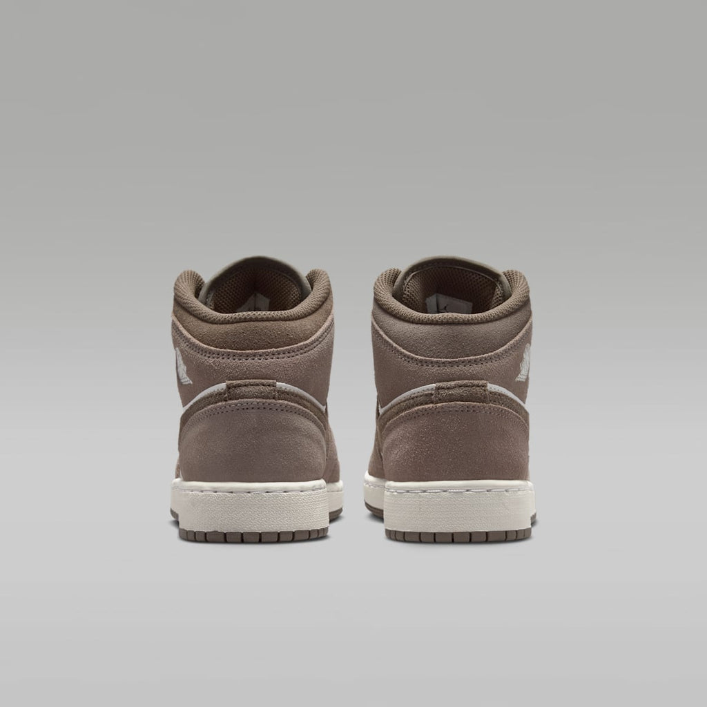 Air Jordan 1 Mid Big Kids' Shoes - Enigma Stone/Summit White/Olive Grey - Image 6