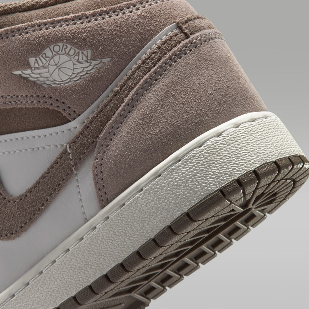 Air Jordan 1 Mid Big Kids' Shoes - Enigma Stone/Summit White/Olive Grey - Image 8