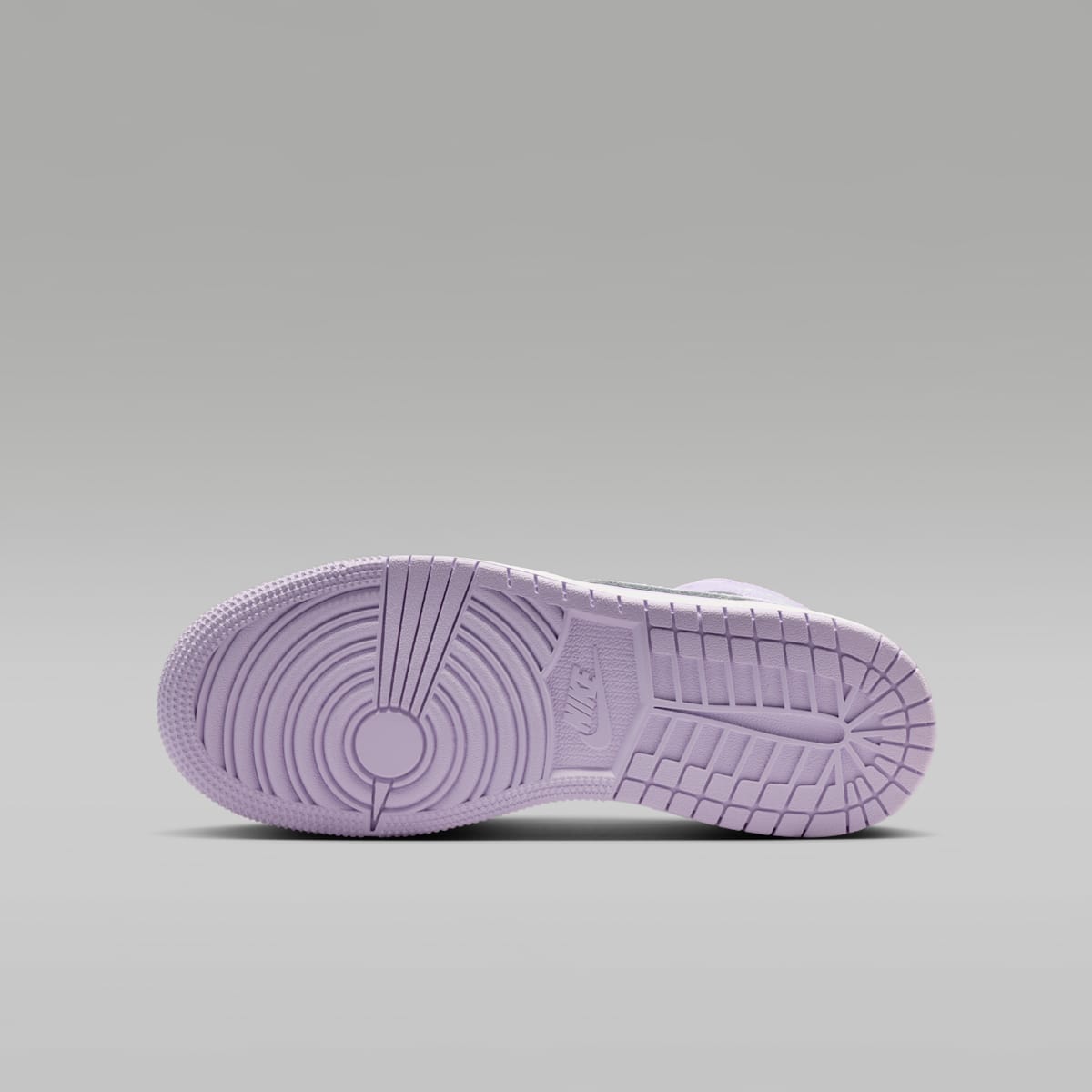 Air Jordan 1 Mid Big Kids' Shoes - Violet Mist/Barely Grape/White - Image 2