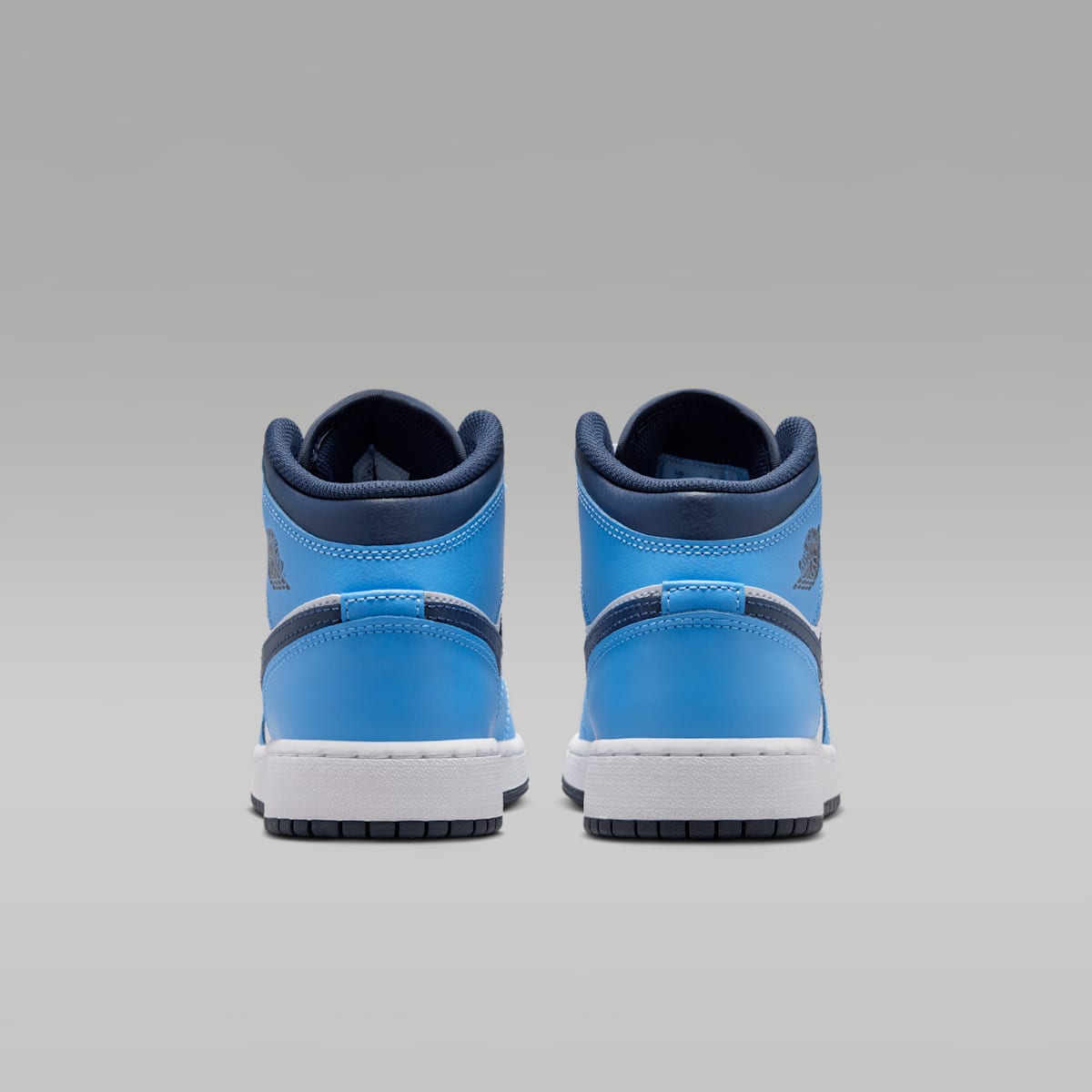 Air Jordan 1 Mid Big Kids' Shoes - University Blue/White/Sail/Midnight Navy - Image 6