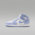 Air Jordan 1 Mid Big Kids' Shoes - Hydrogen Blue/Aluminum/White - Image 1