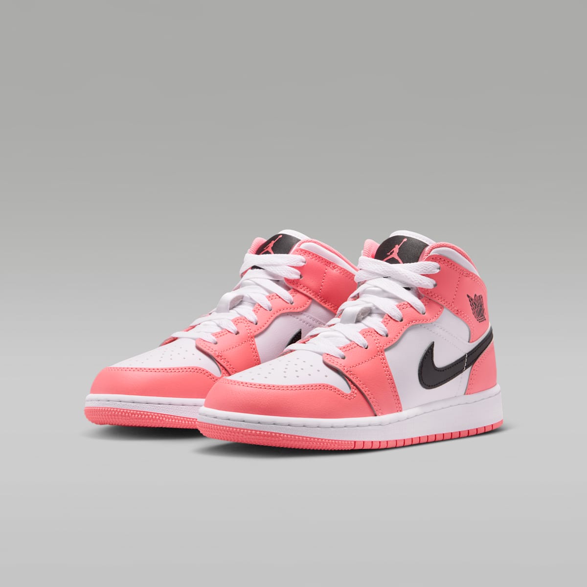Air Jordan 1 Mid Big Kids' Shoes - Pink Gaze/White/Black - Image 5