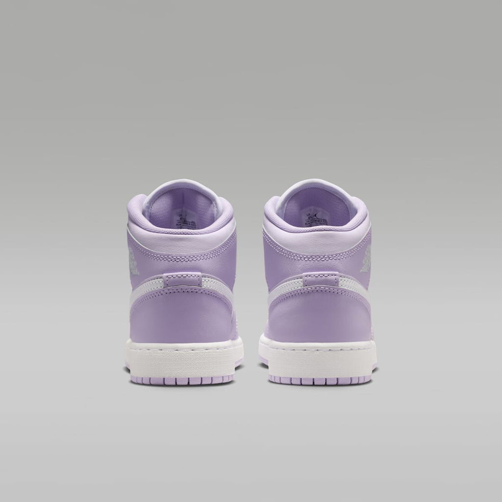 Air Jordan 1 Mid Big Kids' Shoes - Violet Mist/Barely Grape/White - Image 6