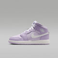Air Jordan 1 Mid Big Kids' Shoes - Violet Mist/Barely Grape/White - Image 1