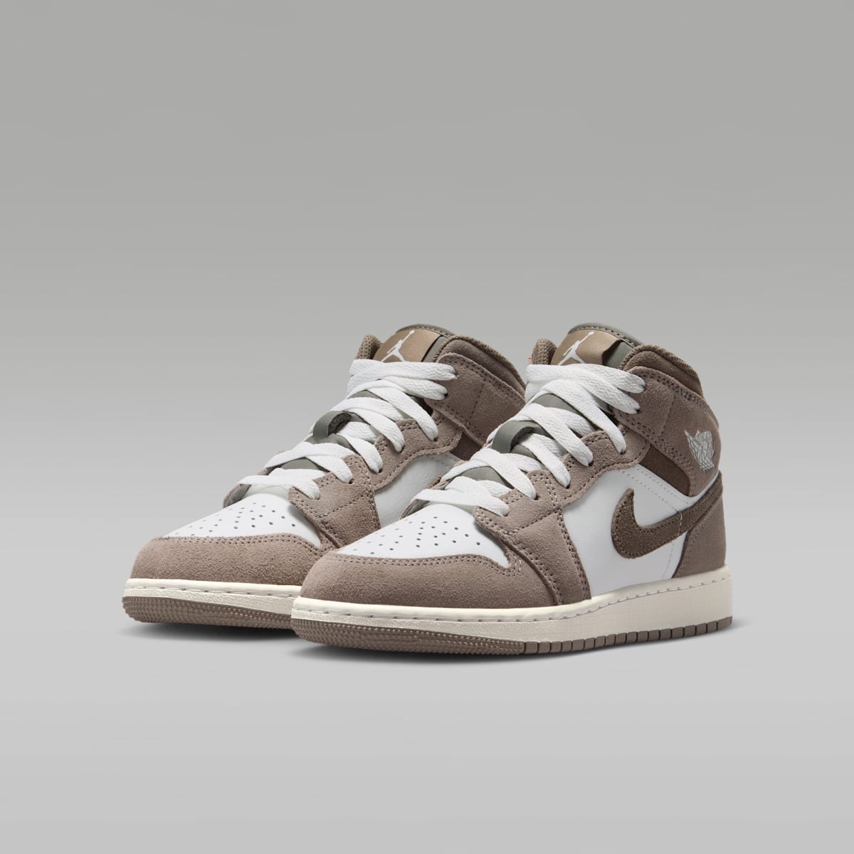 Air Jordan 1 Mid Big Kids' Shoes - Enigma Stone/Summit White/Olive Grey - Image 5