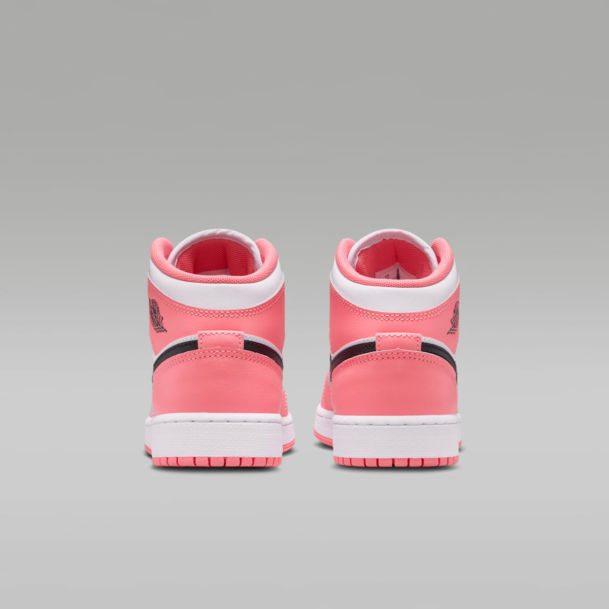Air Jordan 1 Mid Big Kids' Shoes - Pink Gaze/White/Black - Image 6