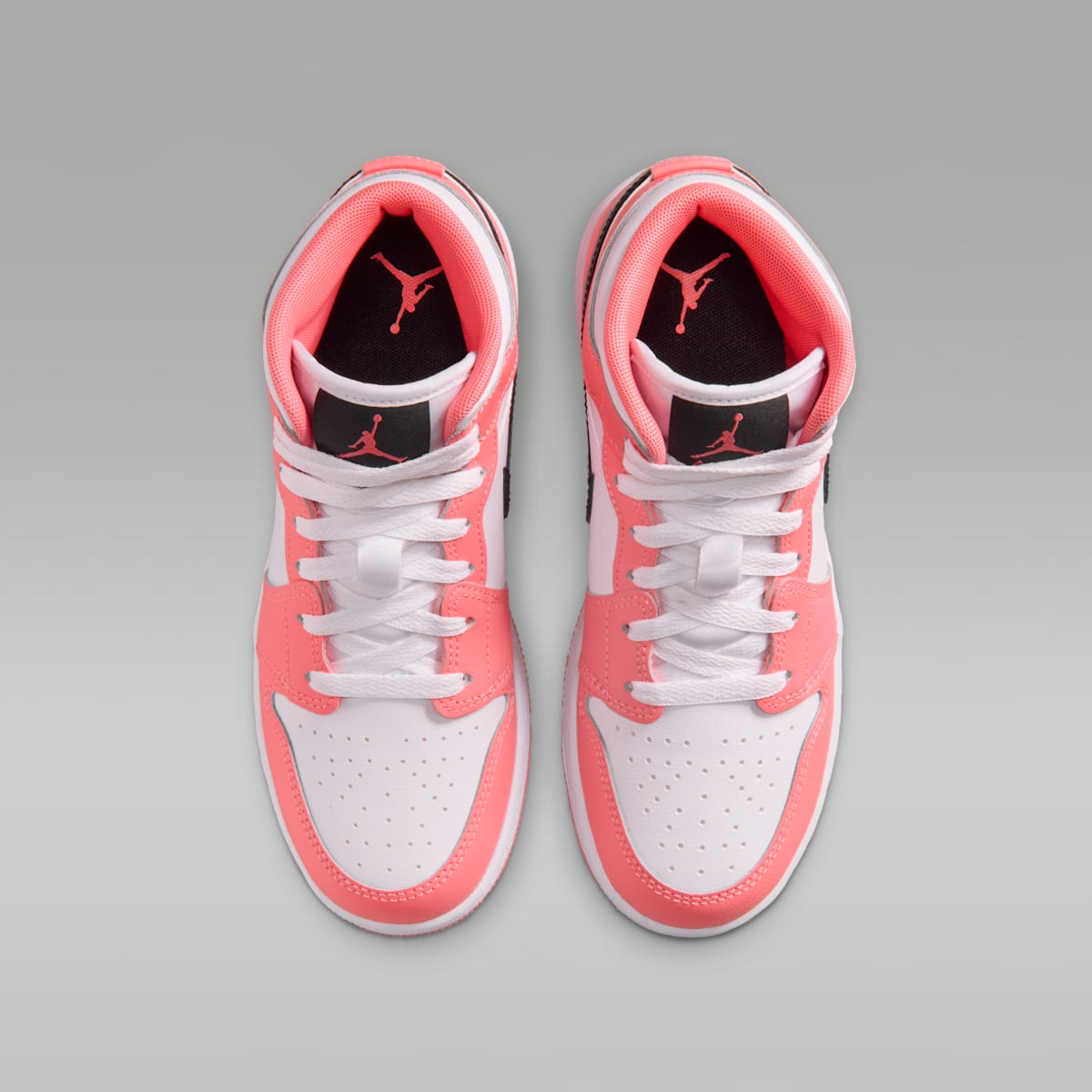 Air Jordan 1 Mid Big Kids' Shoes - Pink Gaze/White/Black - Image 4