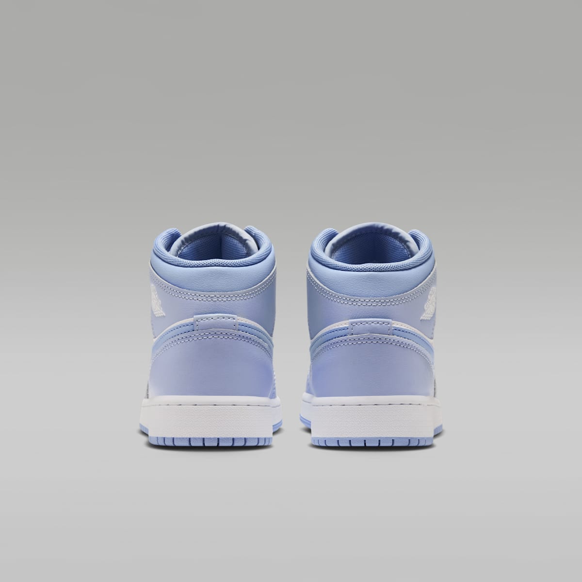Air Jordan 1 Mid Big Kids' Shoes - Hydrogen Blue/Aluminum/White - Image 6