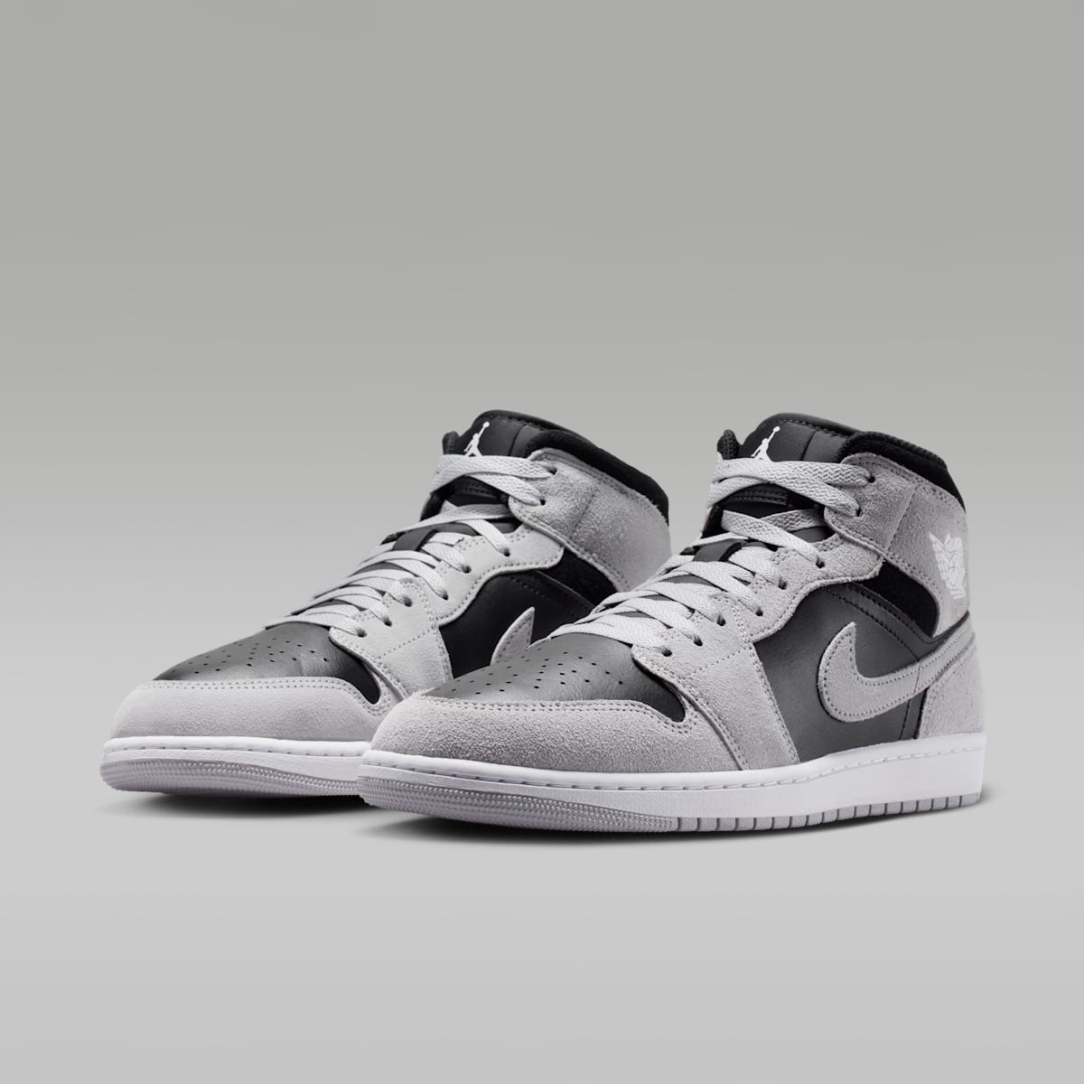 Air Jordan 1 Mid Men's Shoes - Light Smoke Grey/Black/White - Image 5