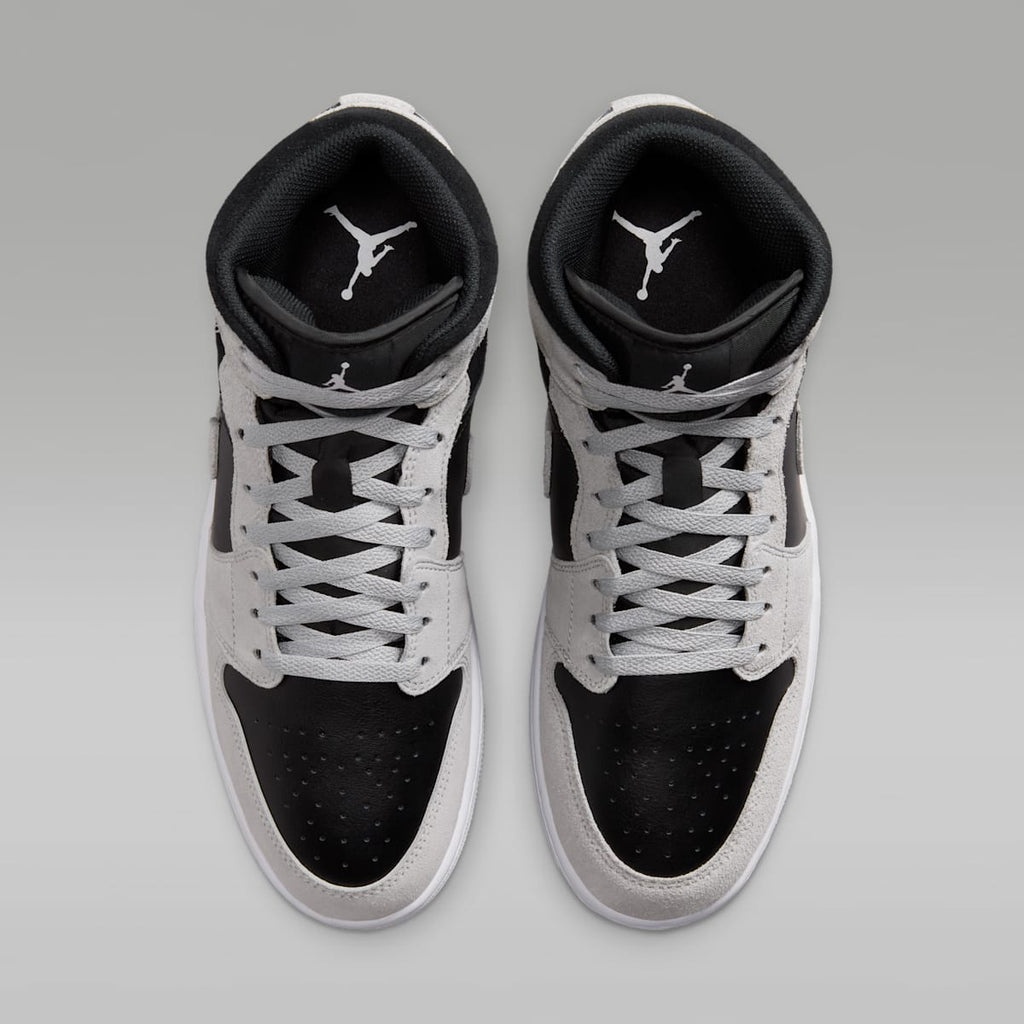 Women's Air Jordan 1 Mid Men's Shoes - Light Smoke Grey/Black/White
