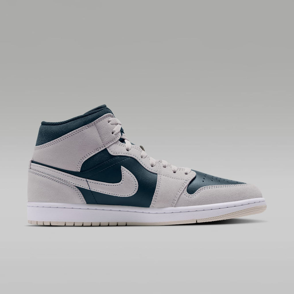 Air Jordan 1 Mid Men's Shoes - Light Orewood Brown/Midnight Spruce/White/Pale Ivory - Image 3