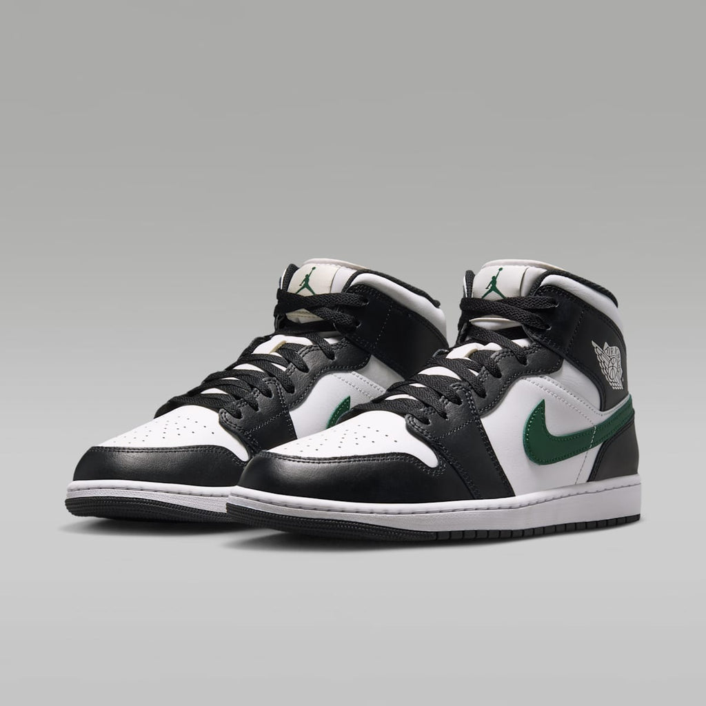 Air Jordan 1 Mid Men's Shoes - Black/Gorge Green/Summit White - Image 5