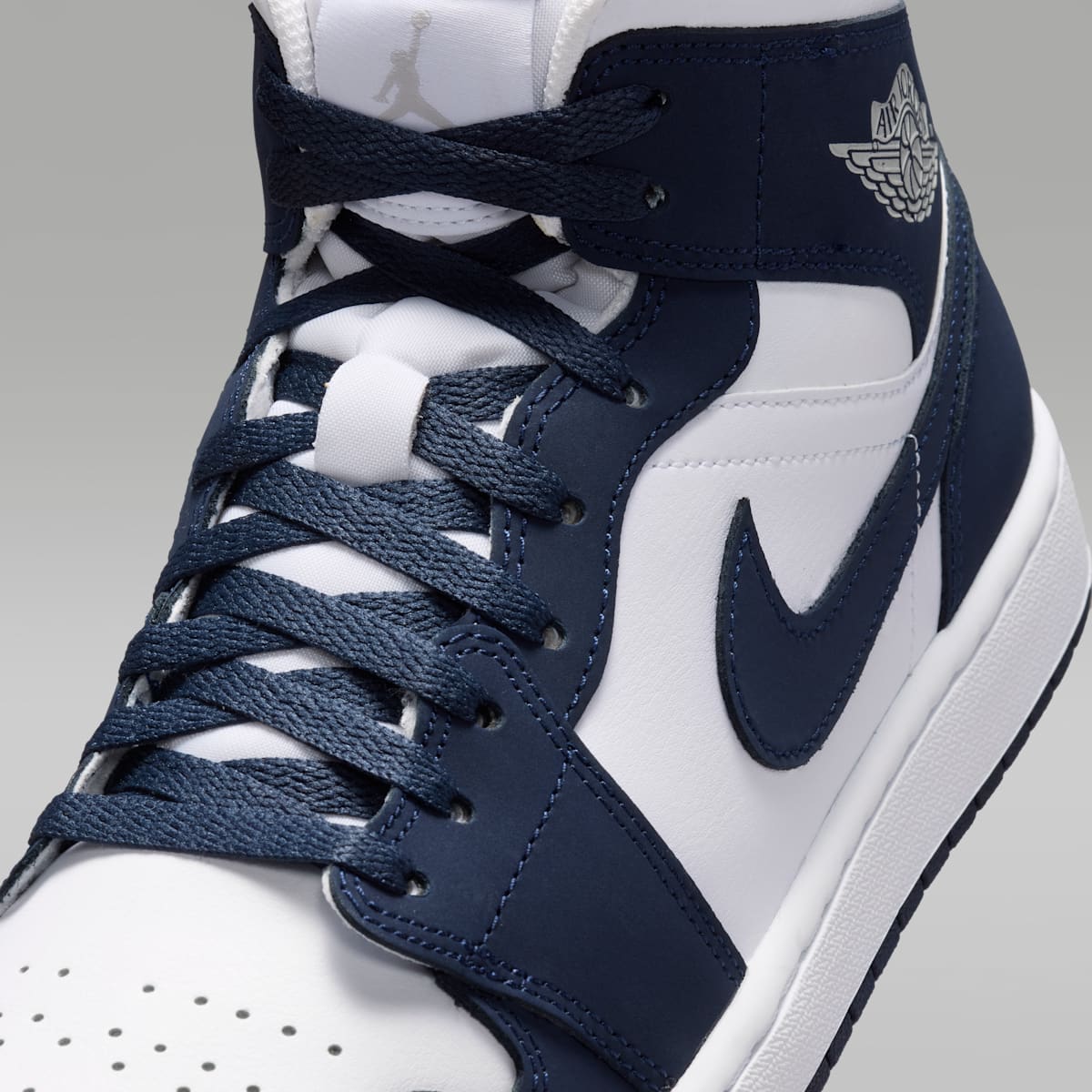Air Jordan 1 Mid Men's Shoes - Obsidian/White/Grey Fog/Obsidian - Image 7