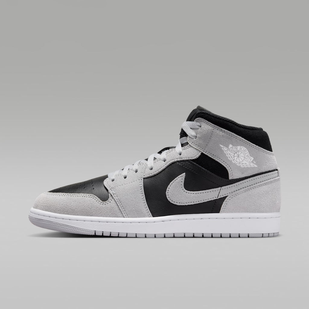 Women's Air Jordan 1 Mid Men's Shoes - Light Smoke Grey/Black/White