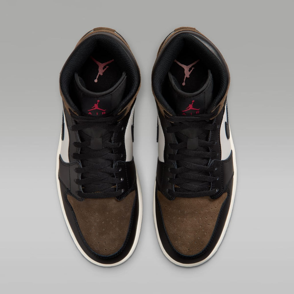 Air Jordan 1 Mid Men's Shoes - Black/Palomino/University Red/Phantom - Image 4