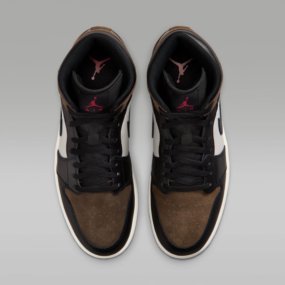 Air Jordan 1 Mid Men's Shoes - Black/Palomino/University Red/Phantom - Image 4