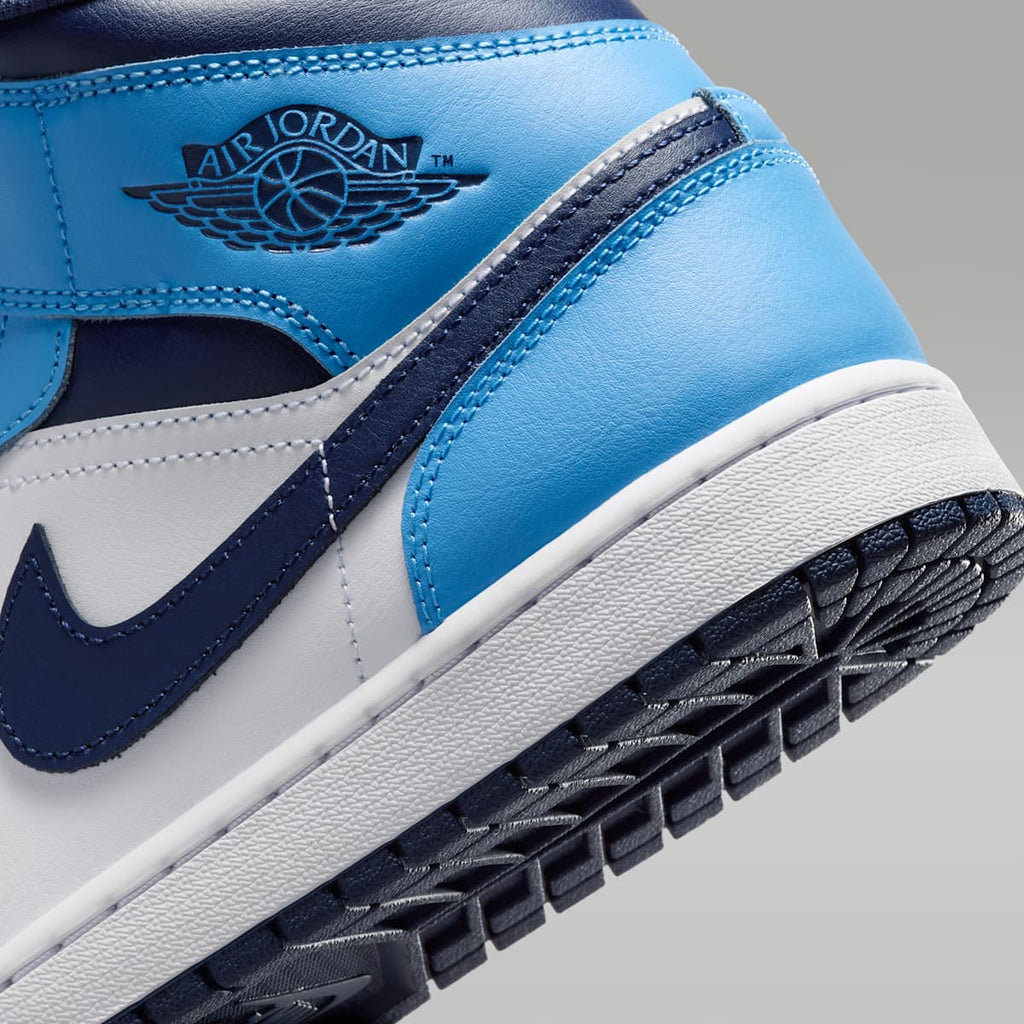 Air Jordan 1 Mid Men's Shoes - University Blue/White/Sail/Midnight Navy - Image 8