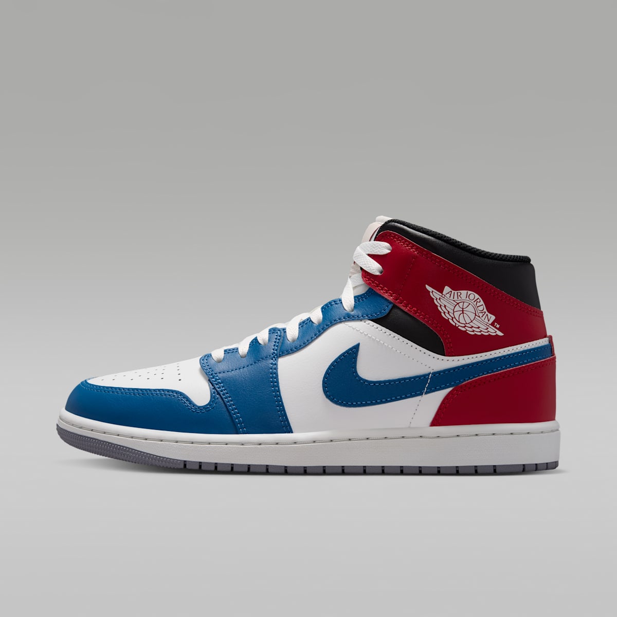 Air Jordan 1 Mid Men's Shoes - True Blue/Varsity Red/Black/Summit White - Image 1