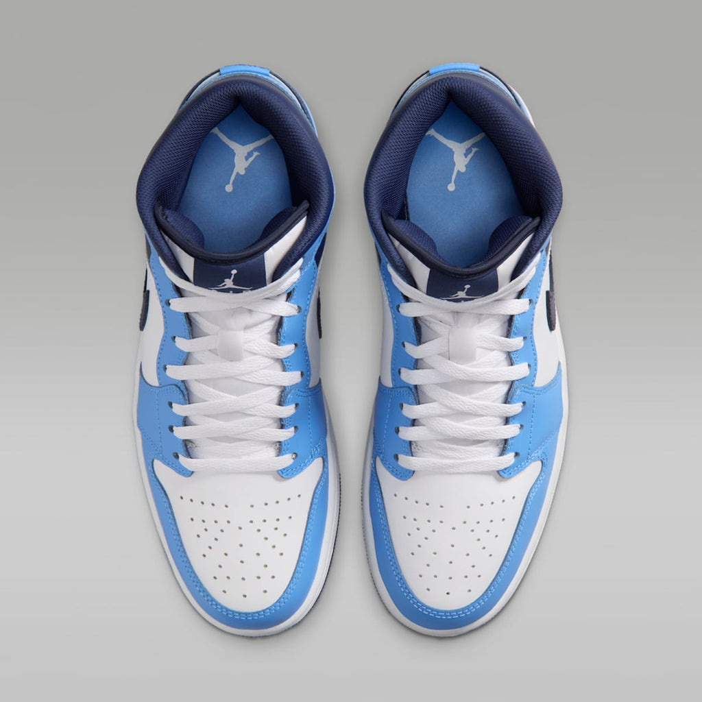 Air Jordan 1 Mid Men's Shoes - University Blue/White/Sail/Midnight Navy - Image 4
