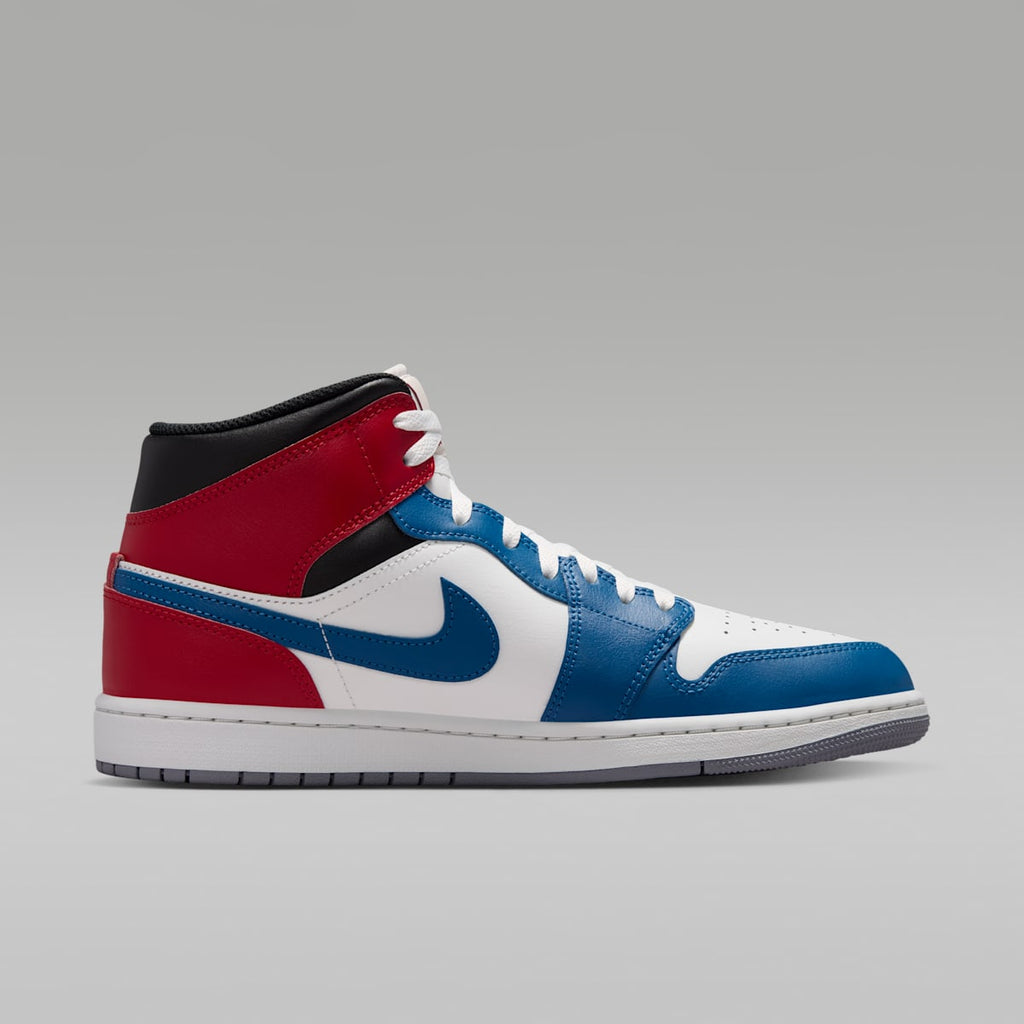 Air Jordan 1 Mid Men's Shoes - True Blue/Varsity Red/Black/Summit White - Image 3