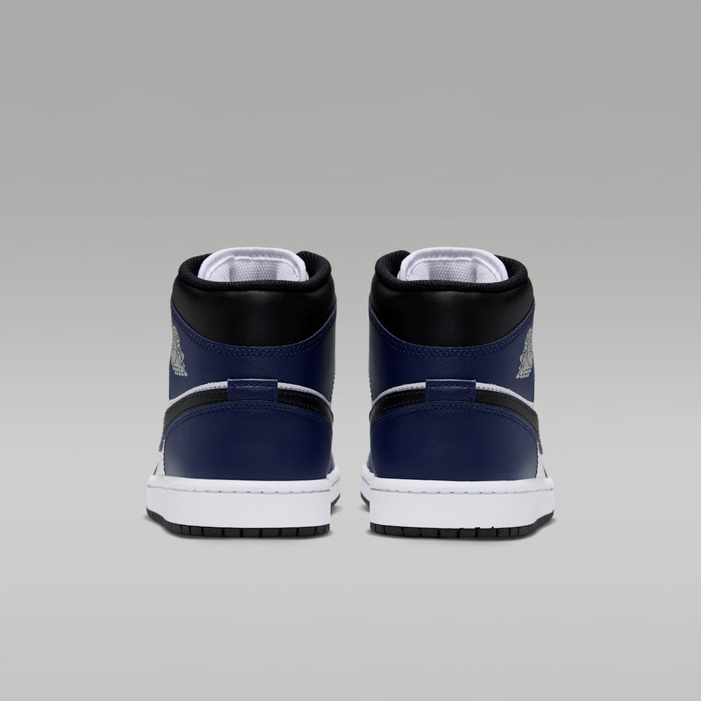 Women's Air Jordan 1 Mid Men's Shoes - White/College Navy/White/Tech Grey