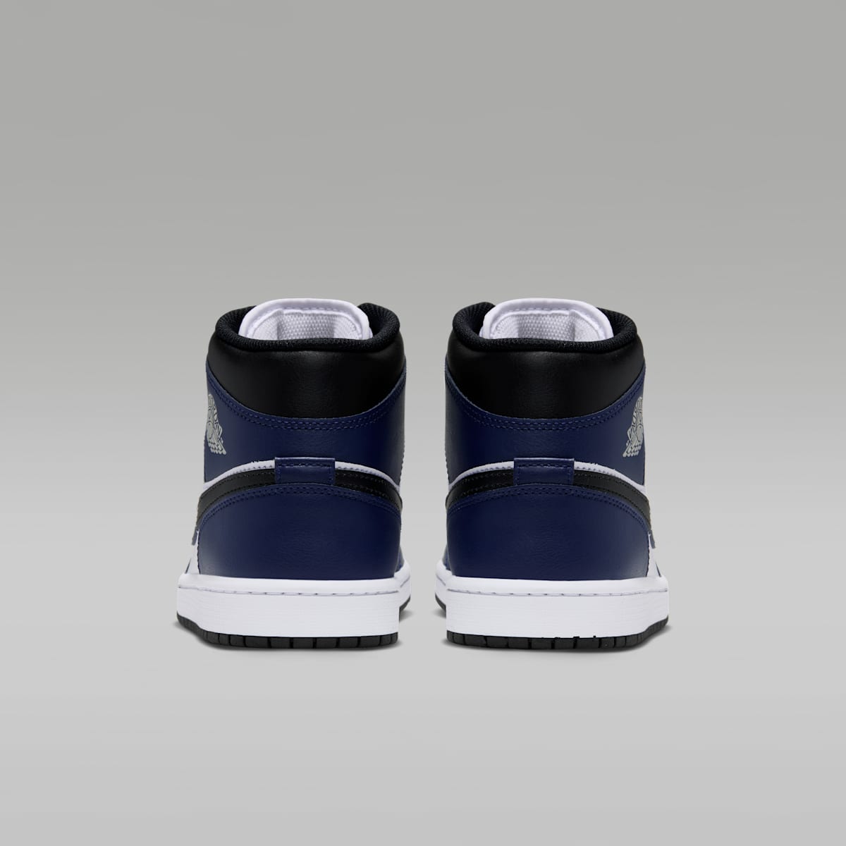 Women's Air Jordan 1 Mid Men's Shoes - White/College Navy/White/Tech Grey