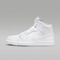 Women's Air Jordan 1 Mid Men's Shoes - White/White/White