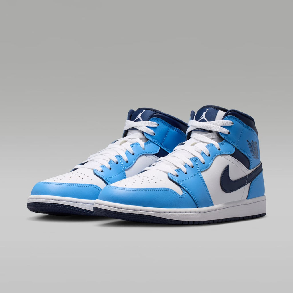 Air Jordan 1 Mid Men's Shoes - University Blue/White/Sail/Midnight Navy - Image 5